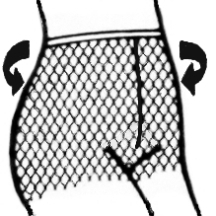 Support tights with brief top, no gusset Support tights with brief top, no gusset